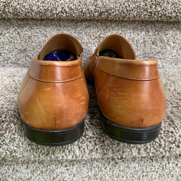 Magnanni Men\'s Tan Leather Loafers Shoes. main image 9